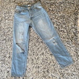Forever 21 Distressed High Waist Light Blue Jeans Size 26